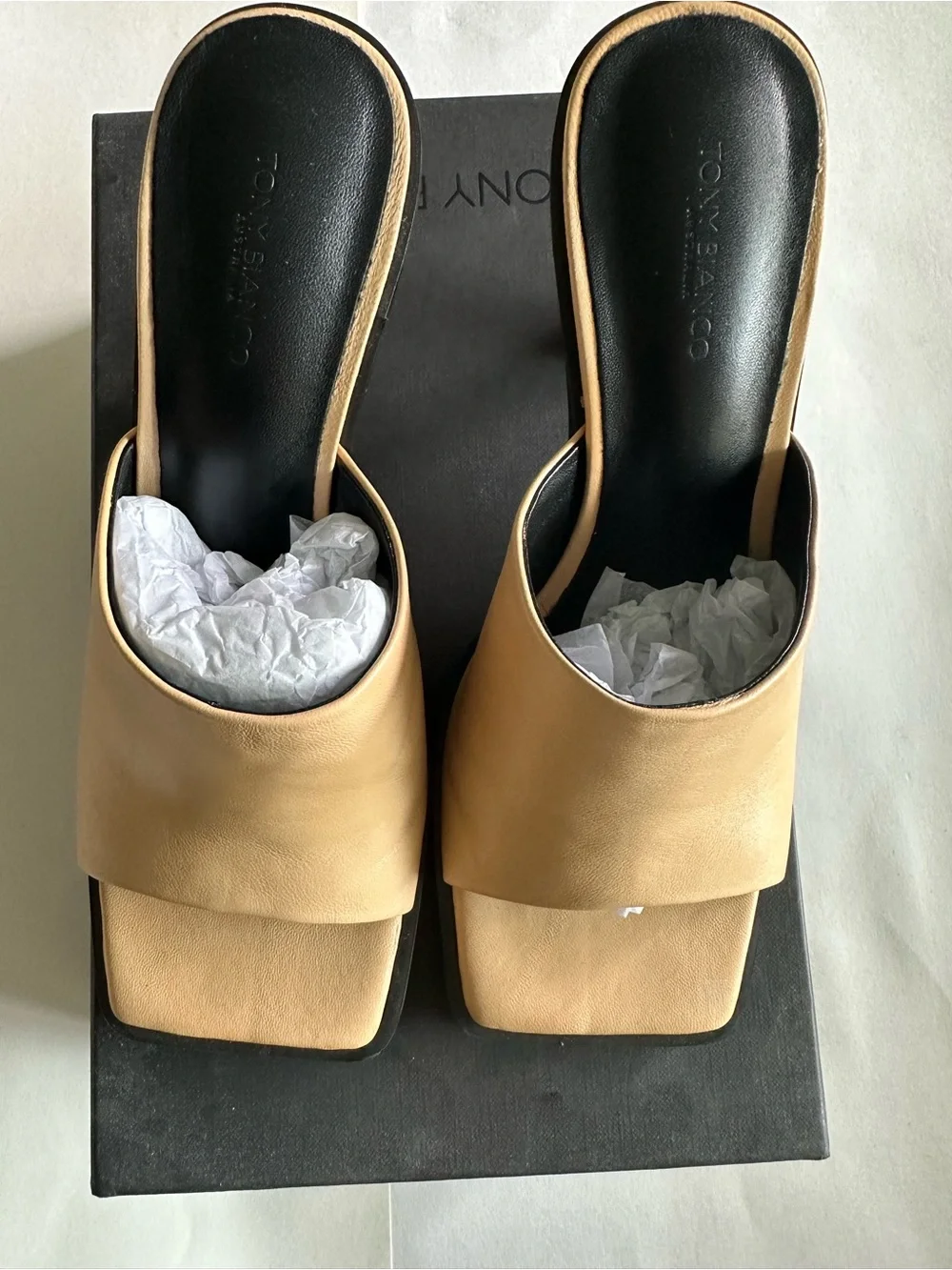 Tony Bianco Beige Slide Heel Sandals
